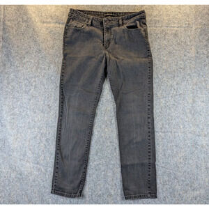 Levi's Jeans 12 Women's Mid-Rise Black Skinny Medium Wash Cotton 2 Buttons